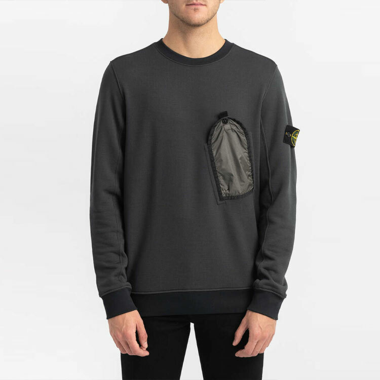 【代購】STONE ISLAND Sweatshirts Men Smoke Gray Mixed Color