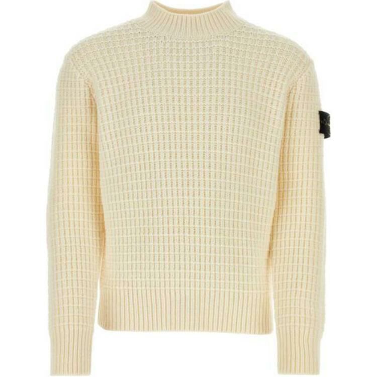 【代購】STONE ISLAND Logo Patch Mock Neck Sweater