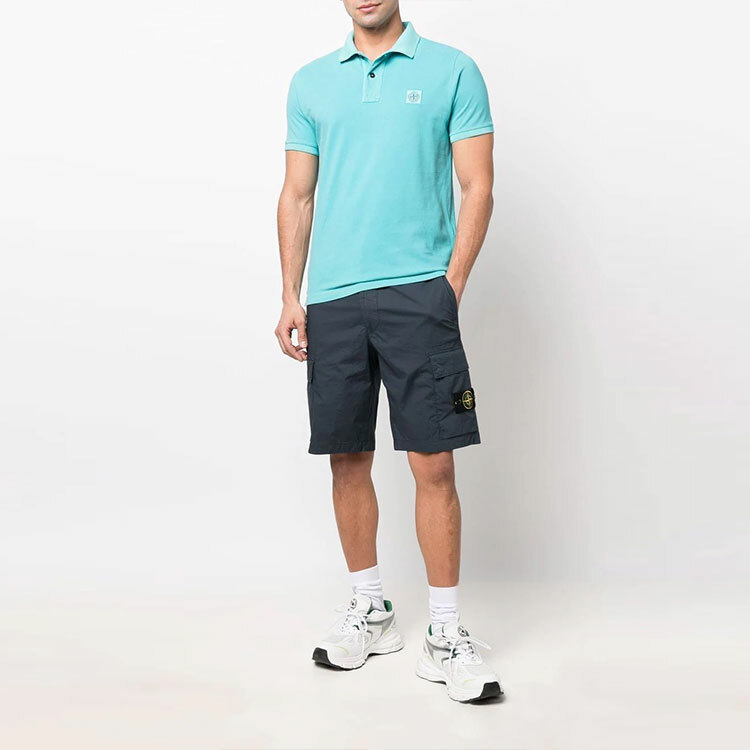 【代購】STONE ISLAND Polo Shirts Men Light Blue