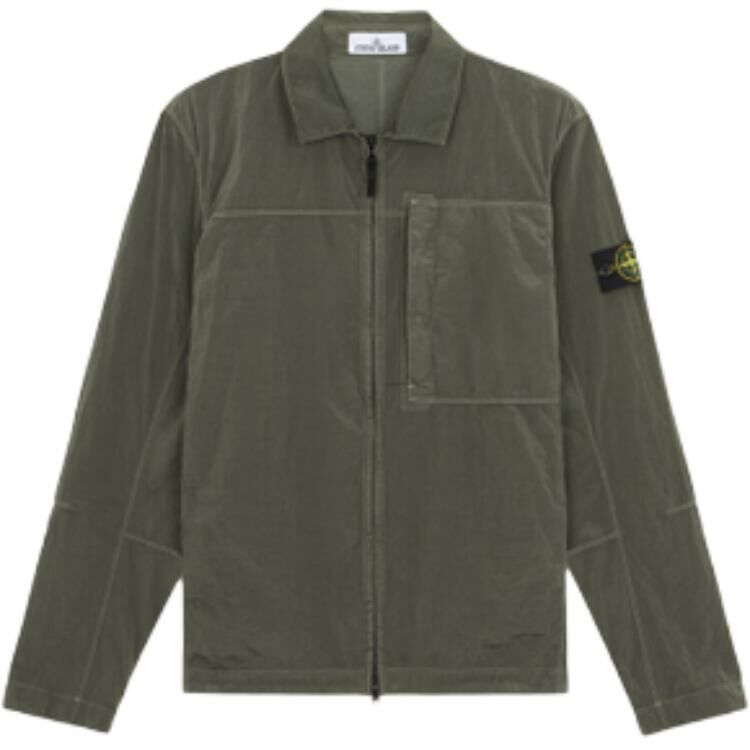 【代購】STONE ISLAND Compass Patch Zipped Overshirt