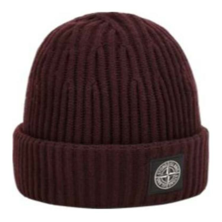 【代購】STONE ISLAND Wool Beanies Men's Burgundy