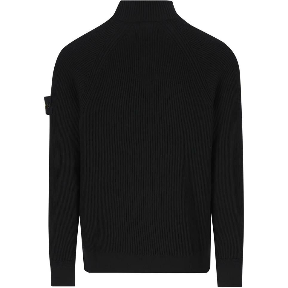 【代購】STONE ISLAND Logo Patch Zip-Up Ribbed Cardigan