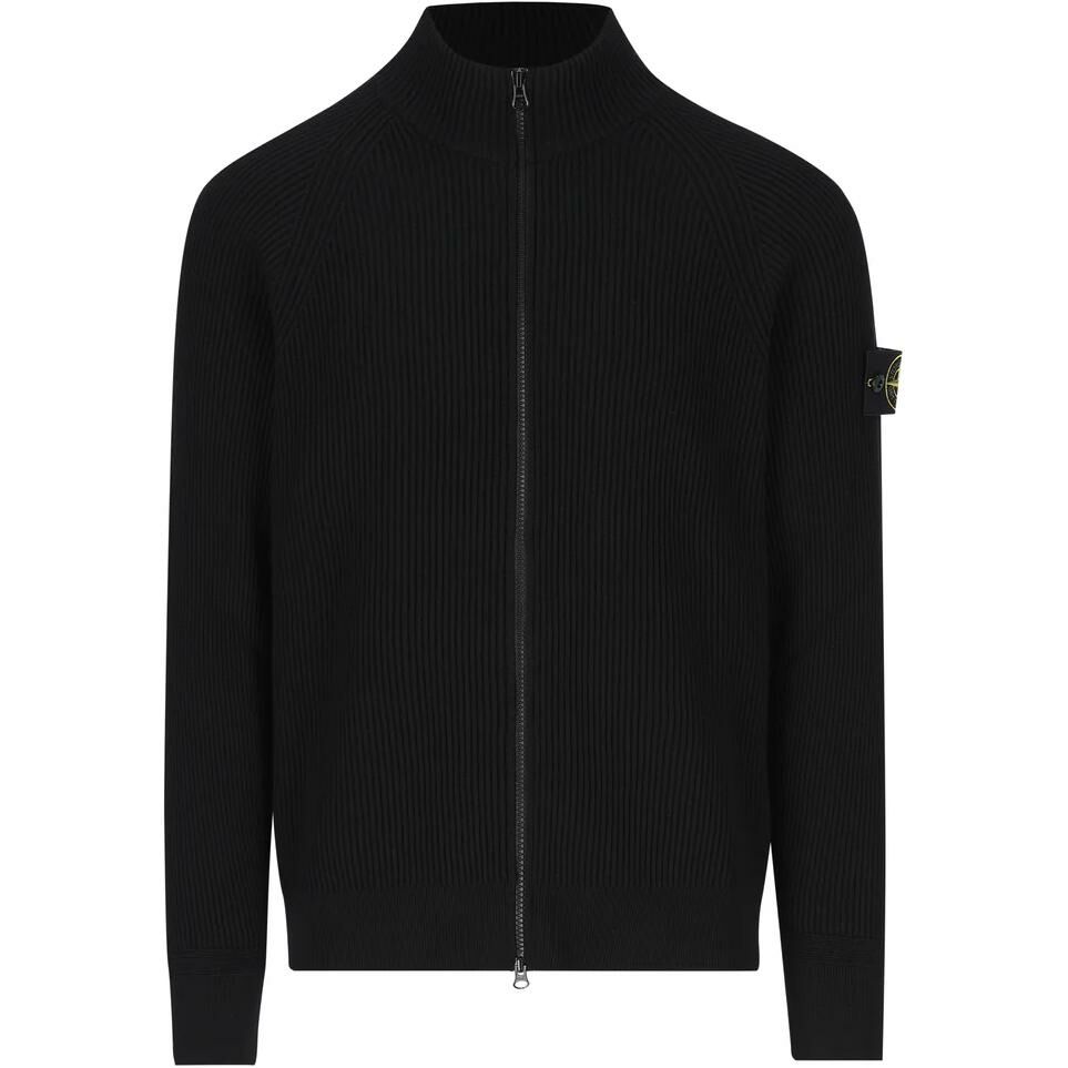 【代購】STONE ISLAND Logo Patch Zip-Up Ribbed Cardigan