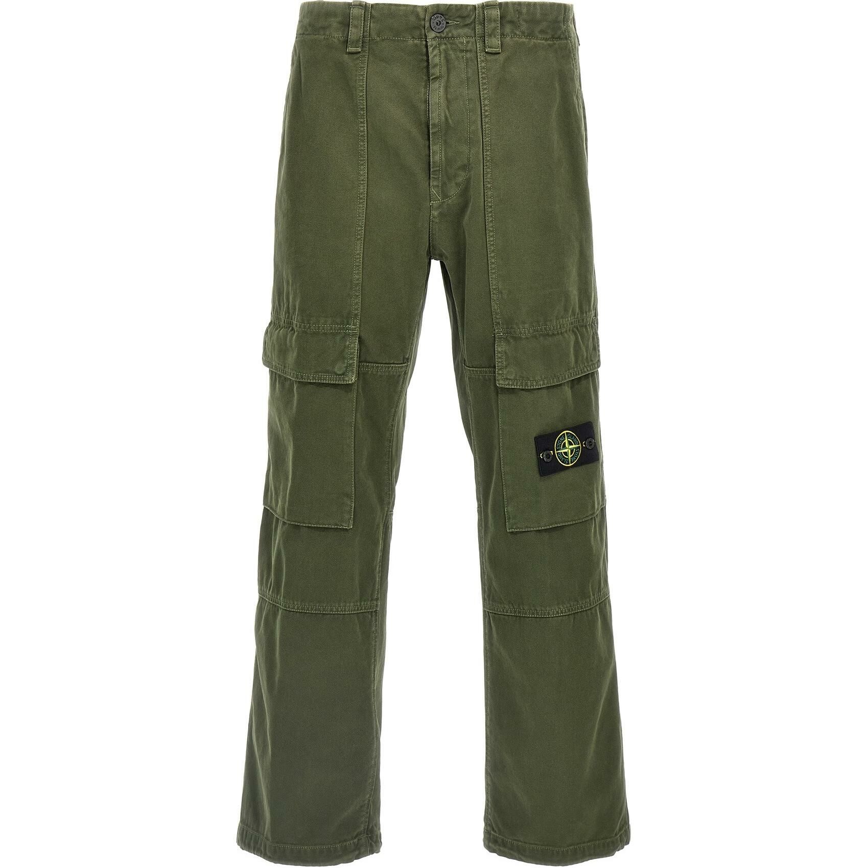 【代購】STONE ISLAND Logo Patch Cargo Pants
