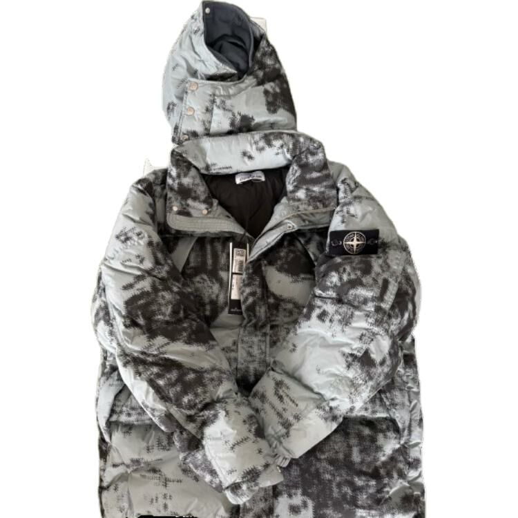 【代購】STONE ISLAND Earth Survey Camouflage Series Down Jackets Men Light Blue