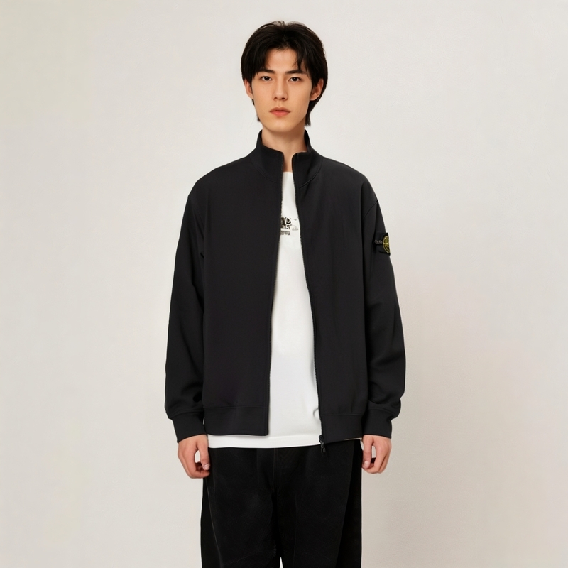 【代購】STONE ISLAND Logo Patch Zip-Up Sweatshirt