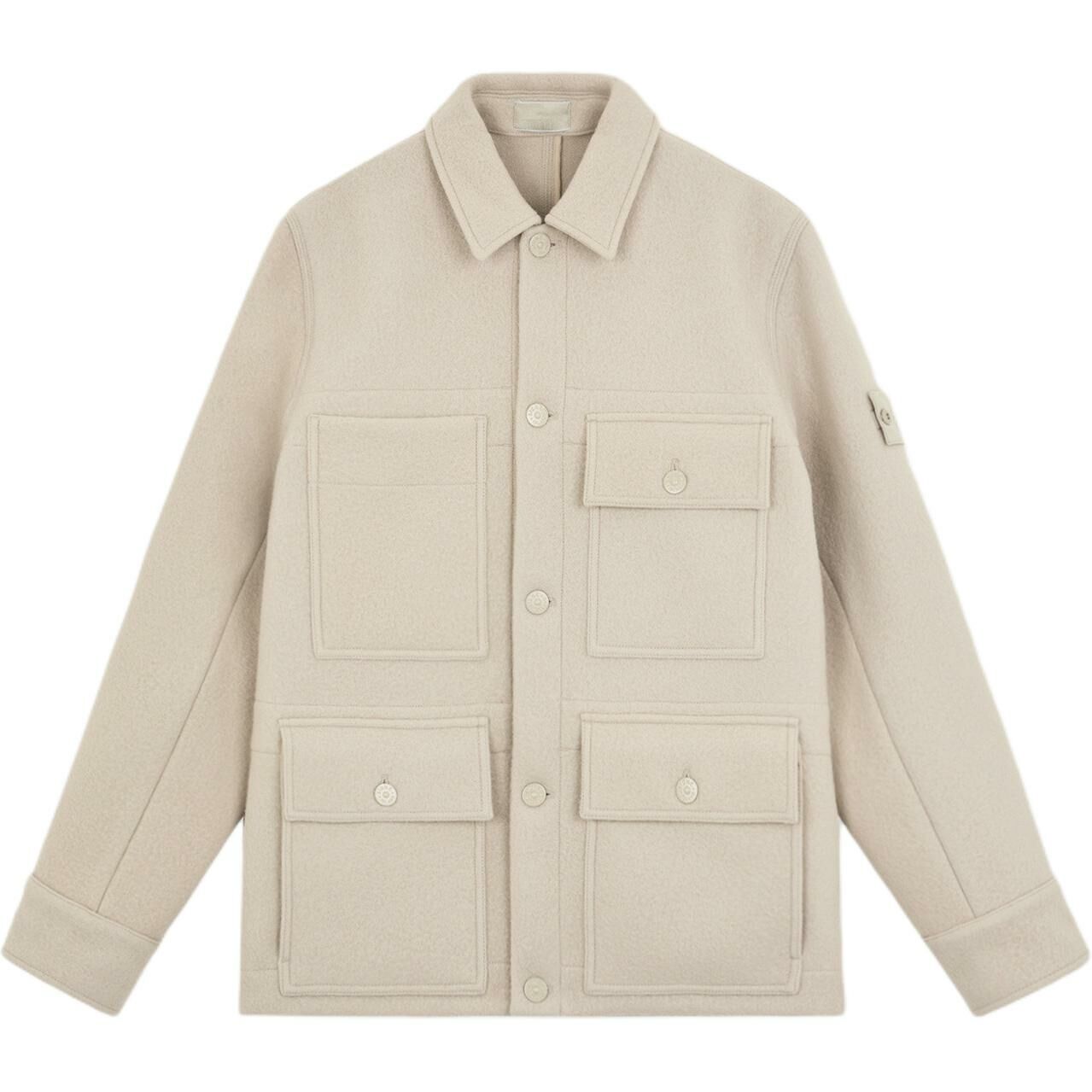 【代購】STONE ISLAND Logo Patch Buttoned Jacket