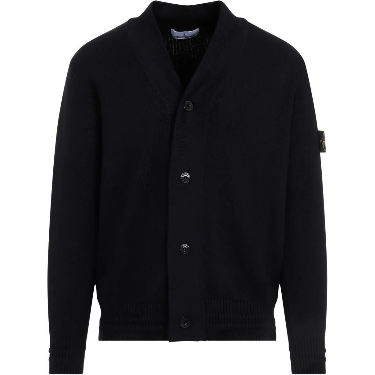 【代購】STONE ISLAND Logo Patch V-Neck Cardigan