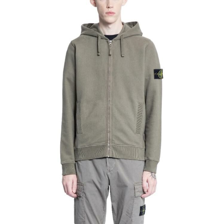 【代購】STONE ISLAND Logo Patch Zip-Up Hoodie