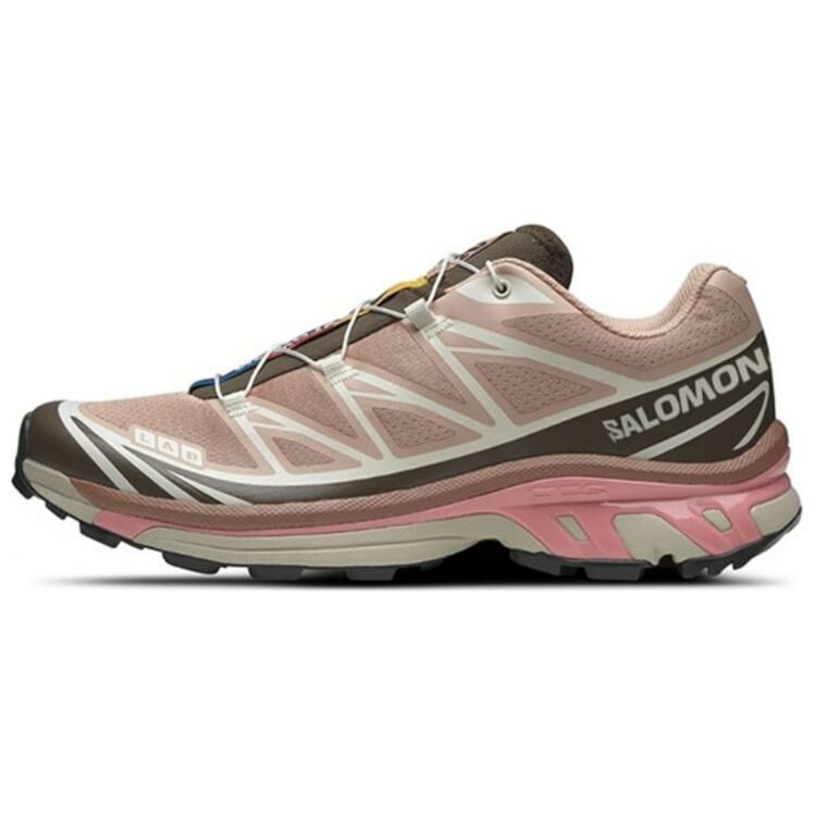 【代購】SALOMON XT-6 Anti-Slip Wear-Resistant Low-Top Casual Running Shoes Unisex Pink Brown