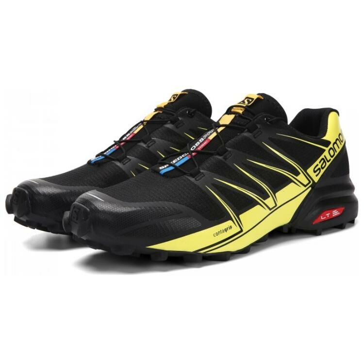 【代購】SALOMON SPEEDCROSS PRO Anti-Slip And Wear-Resistant Lightweight Low-Top Trekking Shoes Men's Black Yellow
