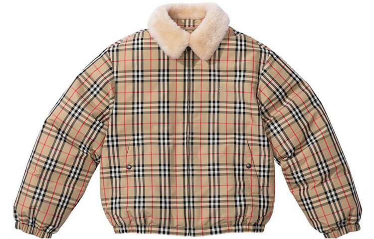 【代購】Supreme Burberry Shearling Collar Down Puffer Jacket