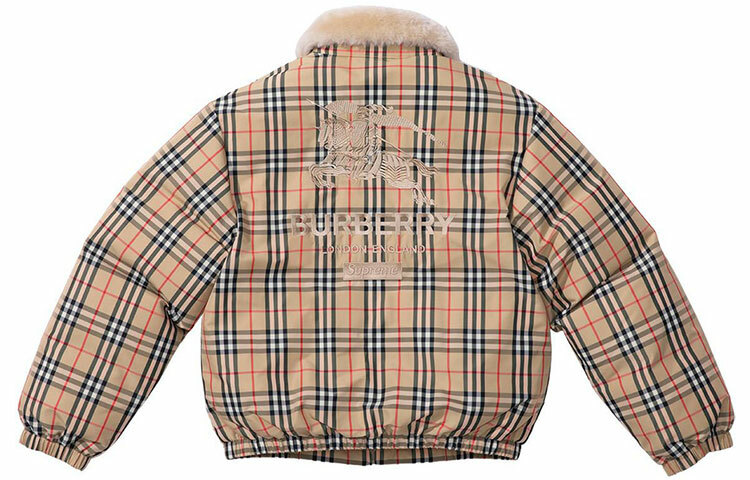【代購】Supreme Burberry Shearling Collar Down Puffer Jacket