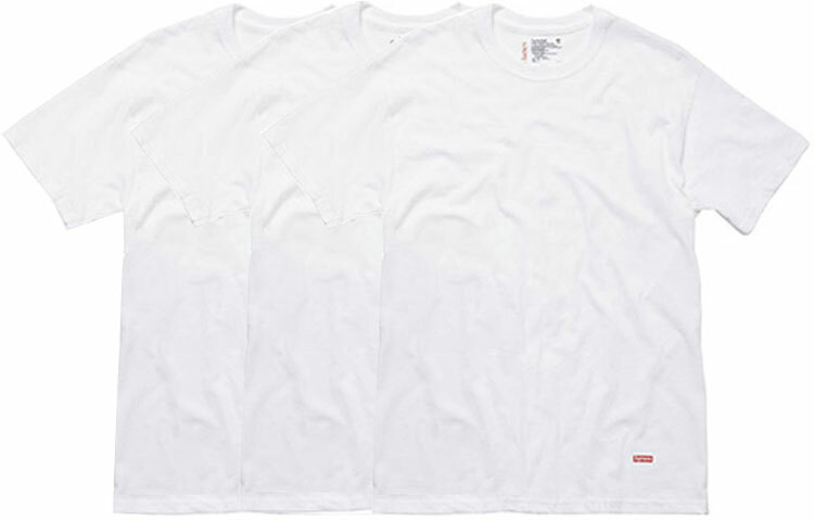 【代購】Supreme Hanes Tagless Tees 3 Pack White