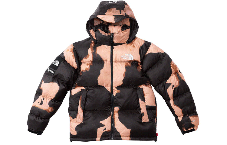 【代購】Supreme The North Face Bleached Denim Print Nuptse Jacket