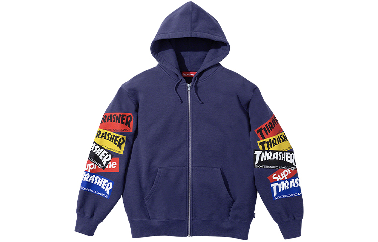 【代購】Supreme Thrasher Multi Logo Zip Up Hooded Sweatshirt