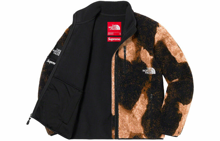【代購】Supreme The North Face Bleached Denim Print Fleece Jacket