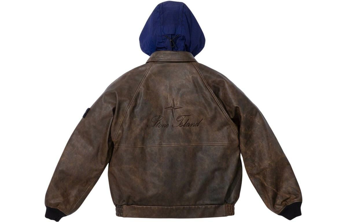 【代購】Supreme Stone Island Leather Bomber Jacket