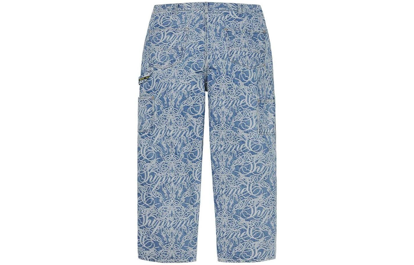 【代購】Supreme Script Jacquard Double Knee Denim Painter Pant