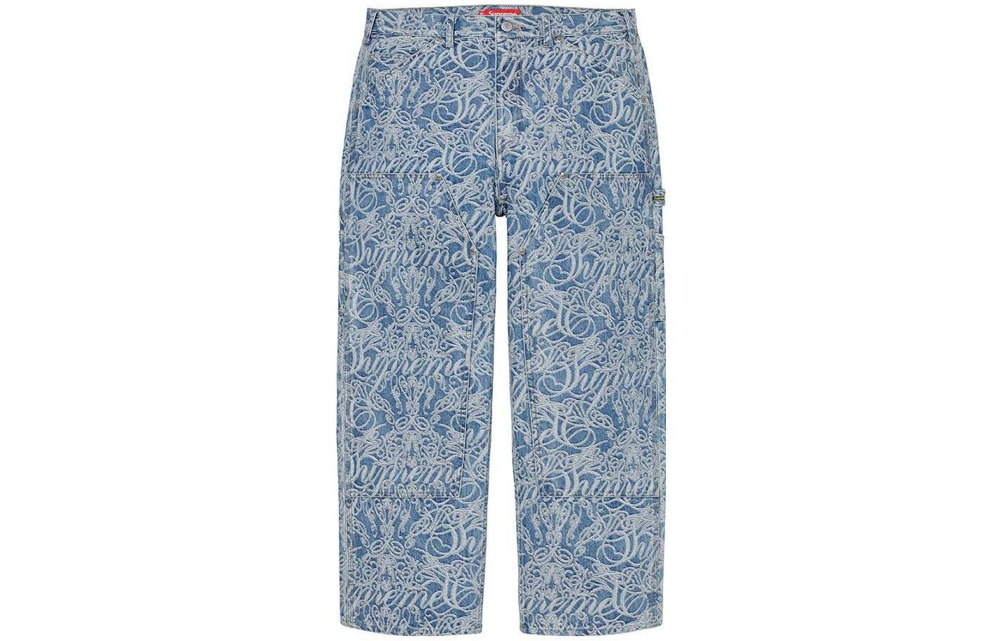 【代購】Supreme Script Jacquard Double Knee Denim Painter Pant