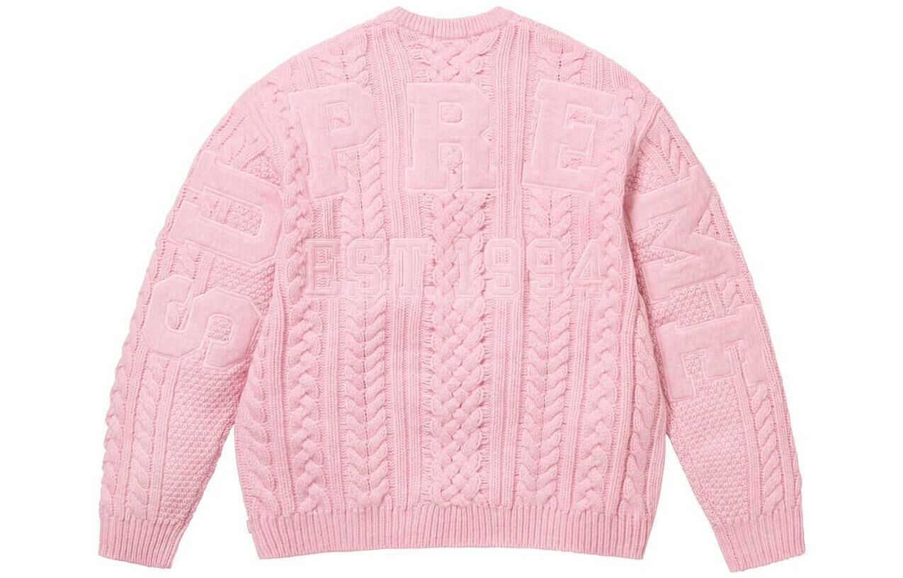 【代購】Supreme Appliqué Cable Knit Sweater