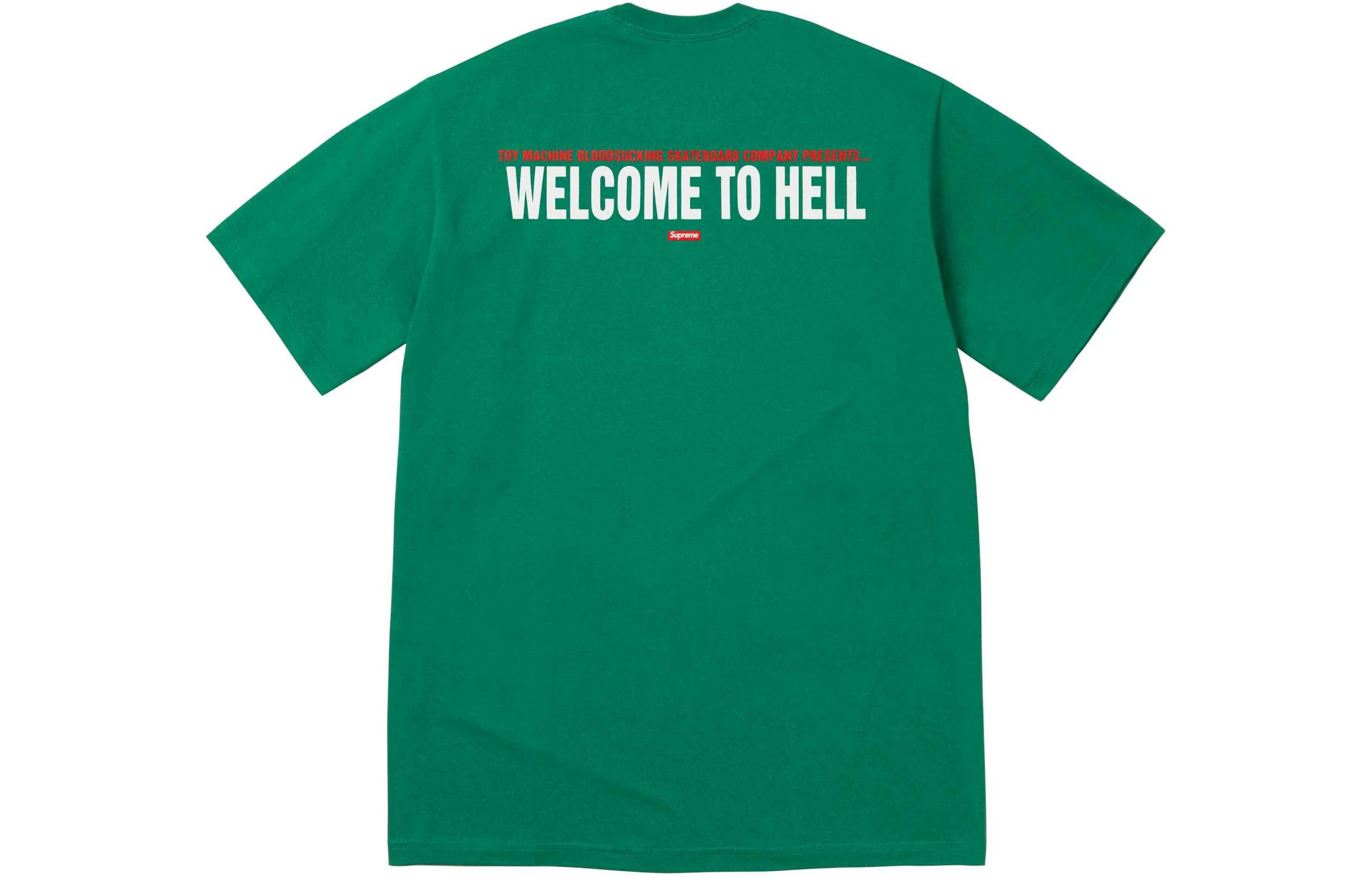 【代購】Supreme Toy Machine Welcome To Hell Tee Green
