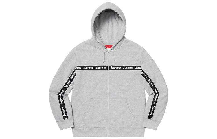【代購】Supreme Text Stripe Zip Up Hooded Sweatshirt