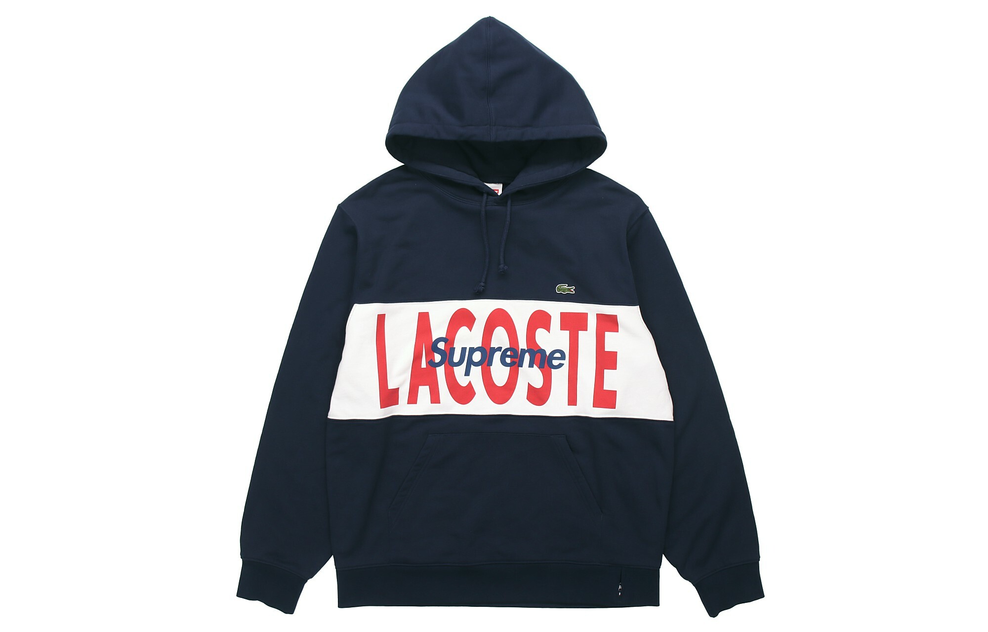 【代購】Supreme Lacoste Logo Panel Hooded Sweatshirt
