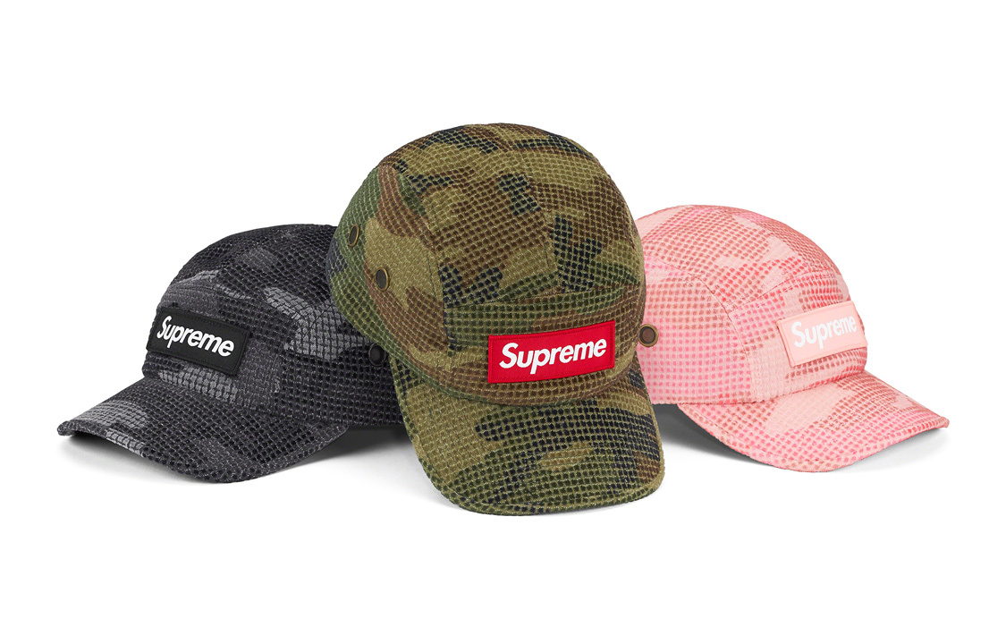 【代購】Supreme Camo Grid Velvet Camp Cap