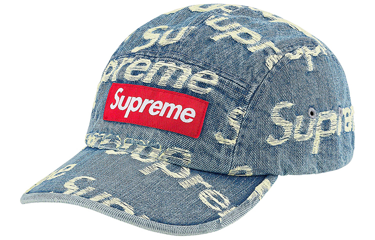 【代購】Supreme Frayed Logos Denim Camp Cap