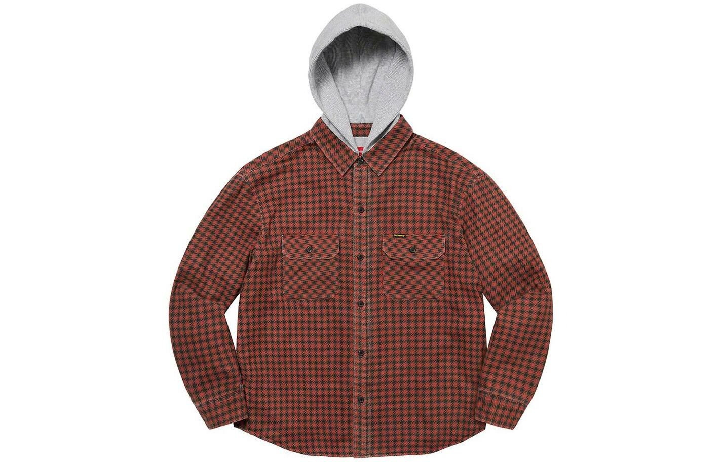 【代購】Supreme Houndstooth Flannel Hooded Shirt