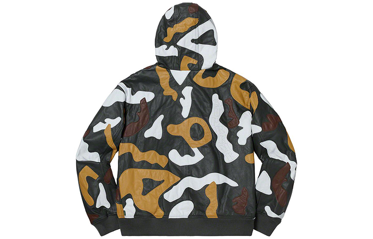 【代購】Supreme Camo Leather Hooded Jacket