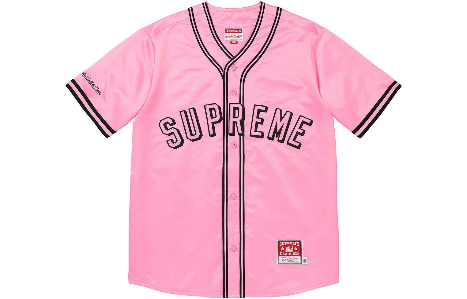 【代購】Supreme Mitchell & Ness Satin Baseball Jersey