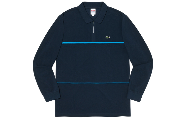 【代購】Supreme Lacoste Pique Zip L/S Polo