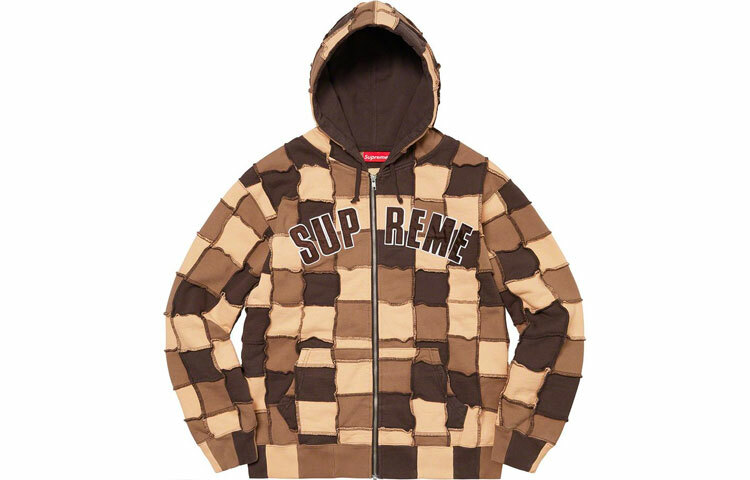 【代購】Supreme Reverse Patchwork Zip Up Hooded Sweatshirt