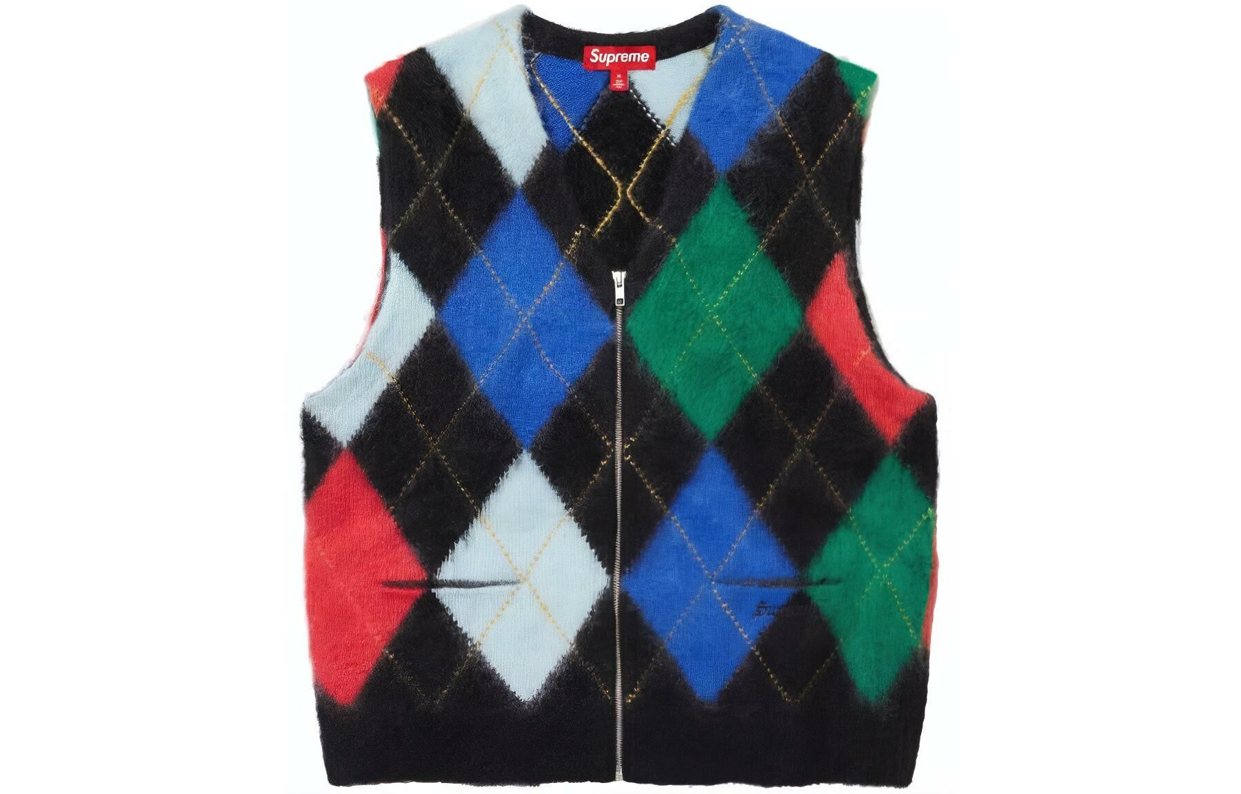 【代購】Supreme Brushed Argyle Zip Up Vest