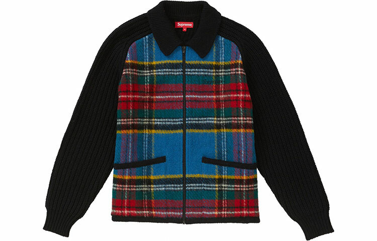 【代購】Supreme Plaid Front Zip Sweater