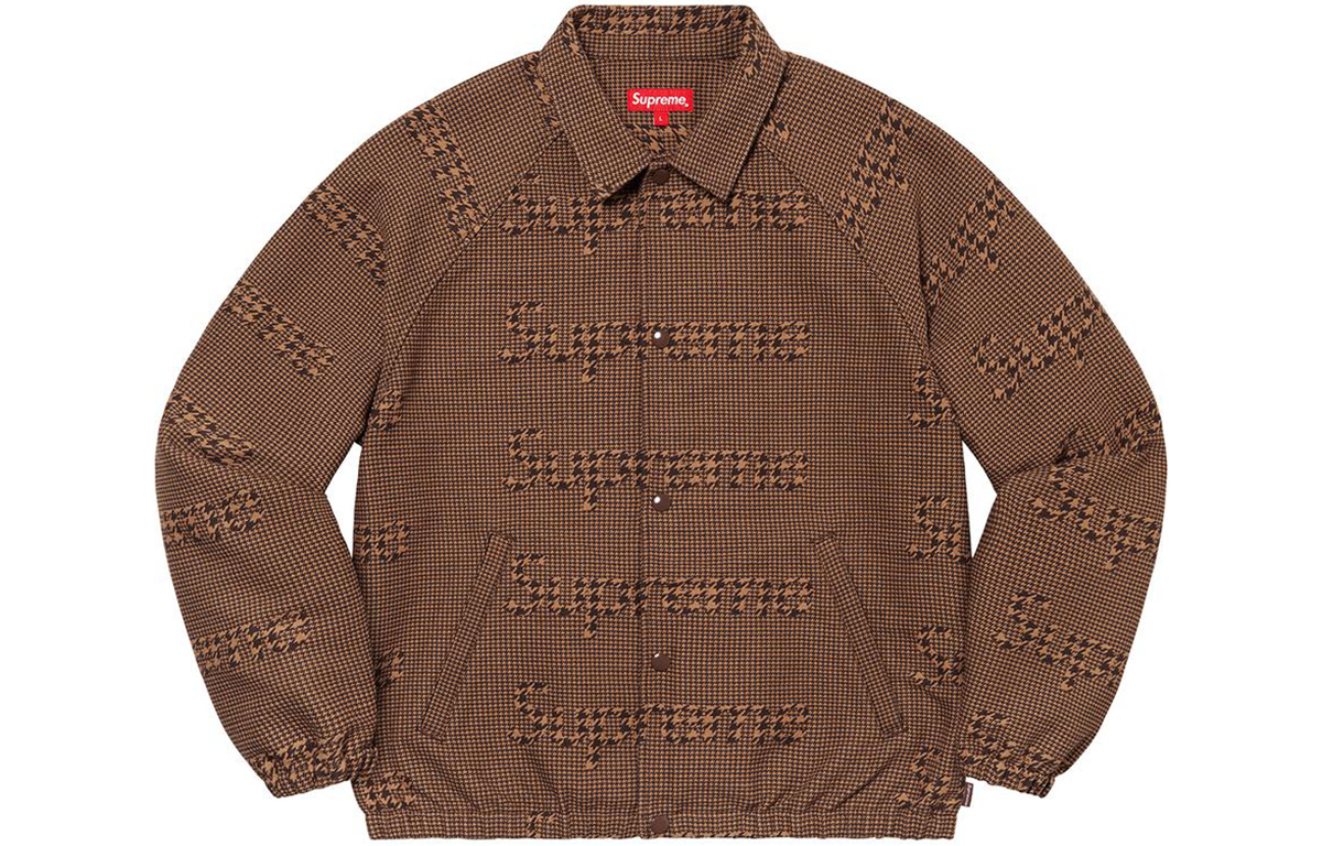 【代購】Supreme Houndstooth Logos Snap Front Jacket