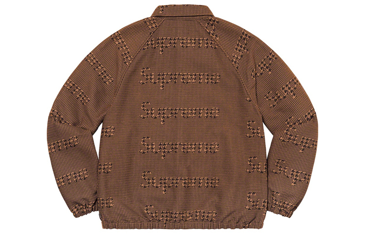 【代購】Supreme Houndstooth Logos Snap Front Jacket