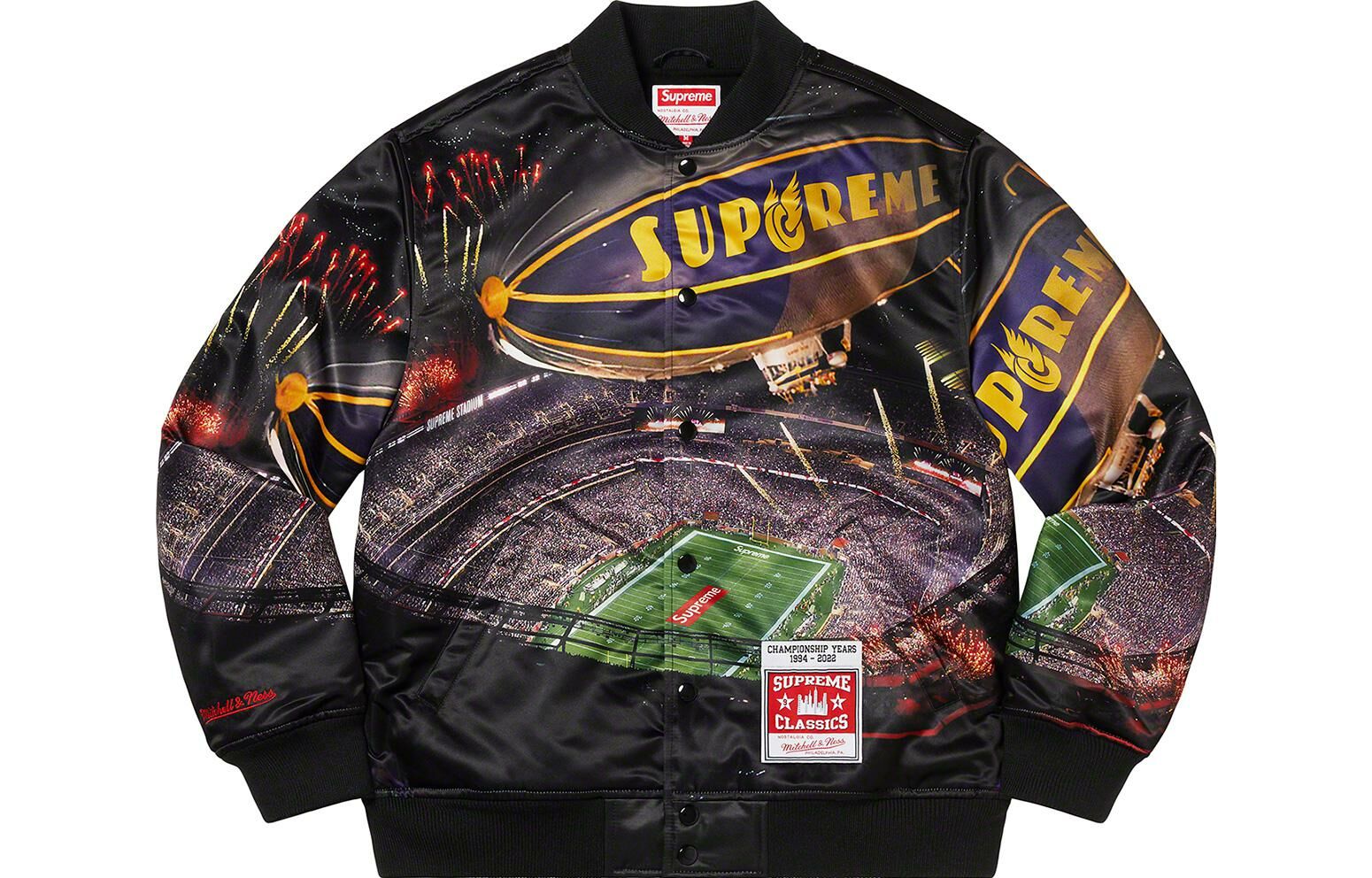 【代購】Supreme Mitchell & Ness Stadium Satin Varsity Jacket