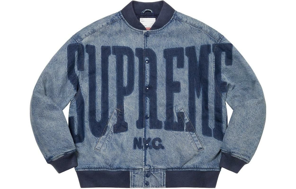 【代購】Supreme Washed Knockout Denim Varsity Jacket