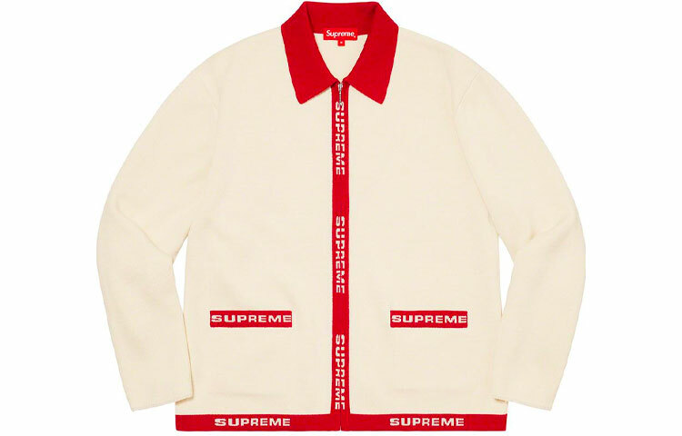 【代購】Supreme Logo Trim Zip Up Cardigan