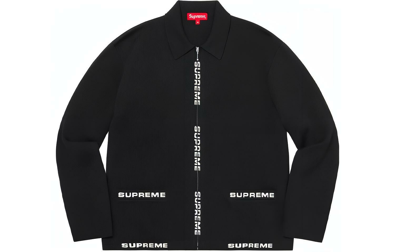【代購】Supreme Logo Trim Zip Up Cardigan