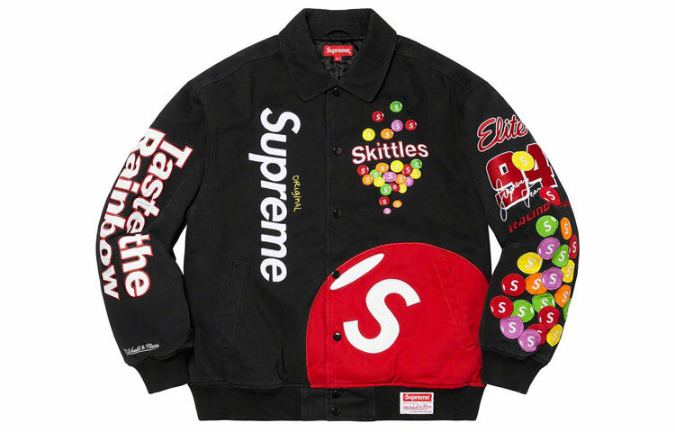 【代購】Supreme Skittles Mitchell & Ness Varsity Jacket
