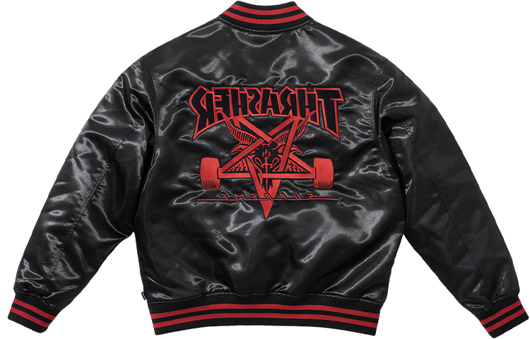 【代購】Supreme Thrasher Satin Varsity Jacket