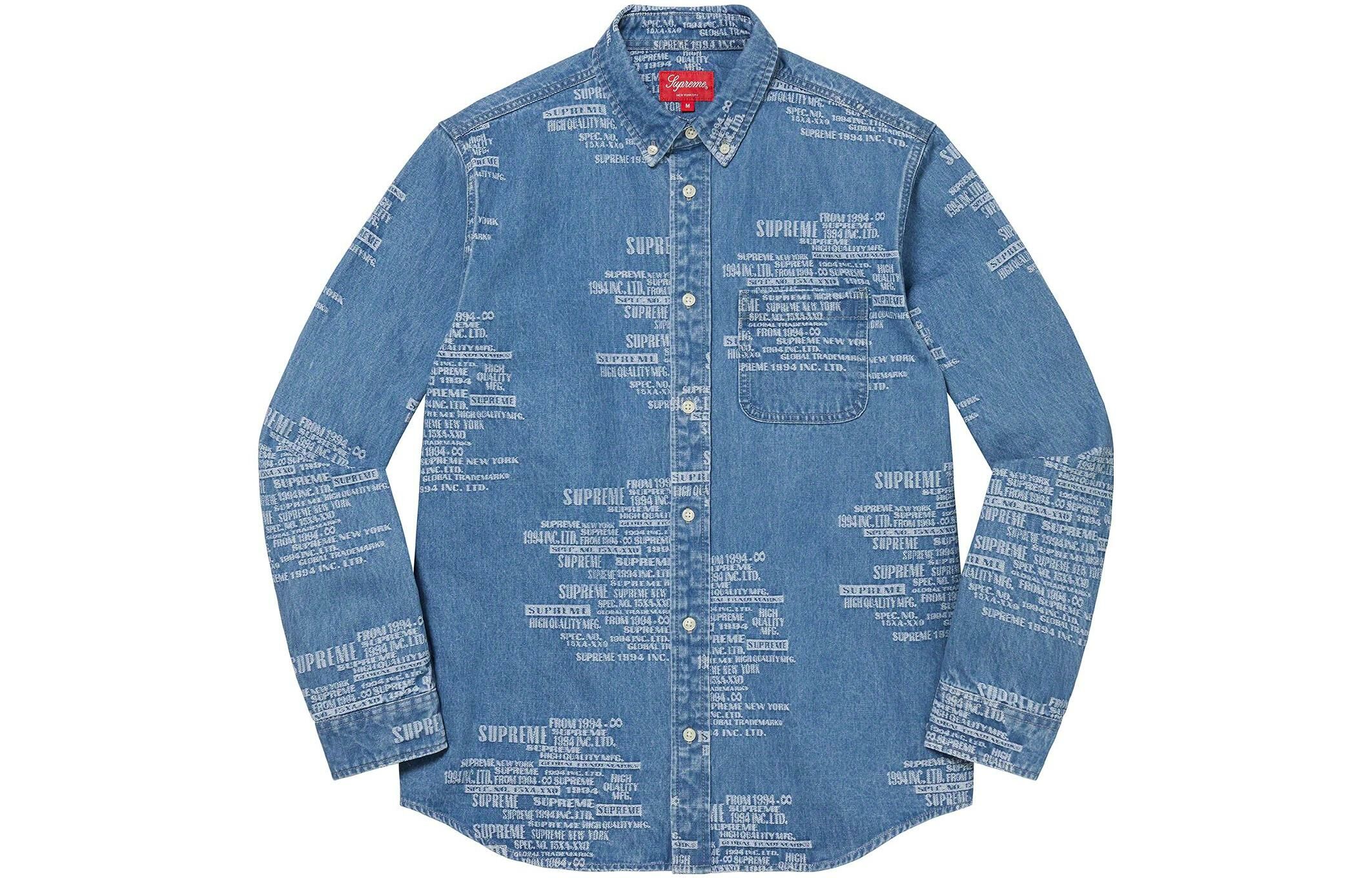 【代購】Supreme Trademark Jacquard Denim Shirt