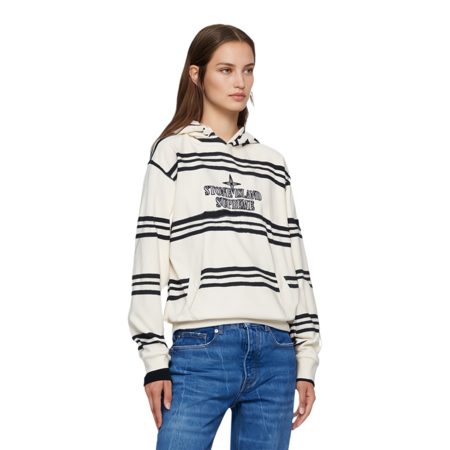 【代購】Supreme Stone Island Warp Stripe Hooded Sweatshirt