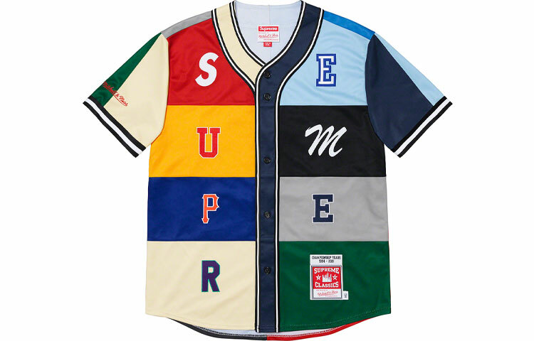 【代購】Supreme Mitchell & Ness Patchwork Baseball Jersey