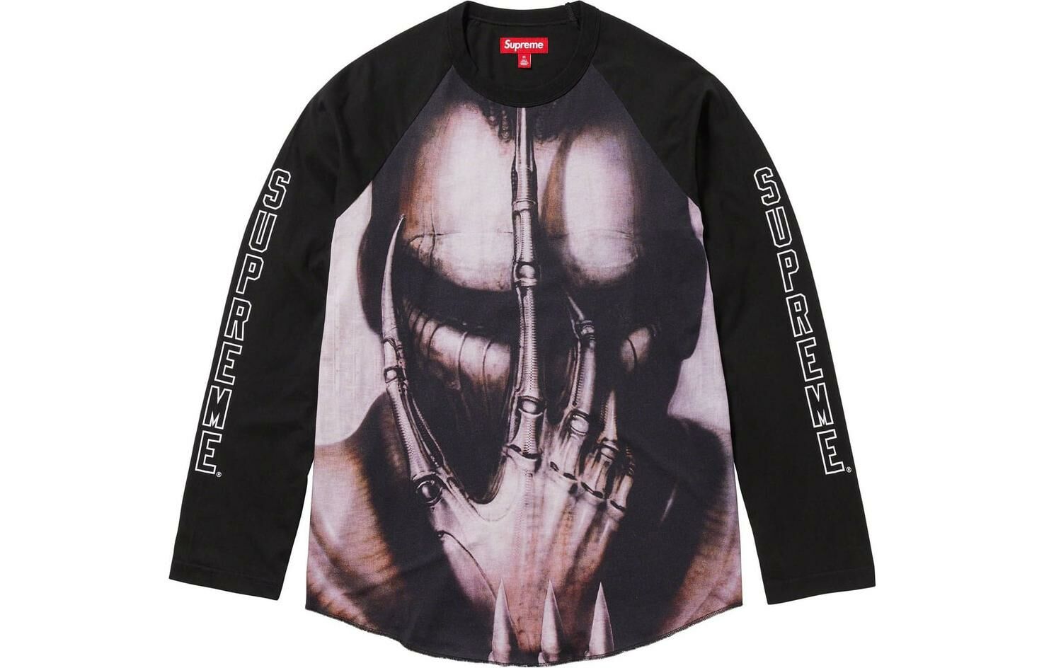 【代購】Supreme H.R. Giger Raglan L/S Top