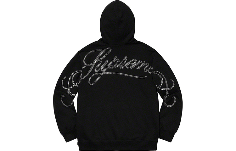 【代購】Supreme Rhinestone Script Hooded Sweatshirt